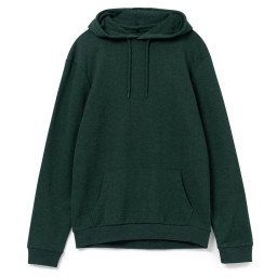 Толстовка с капюшоном унисекс Hoodie, темно-зеленый меланж