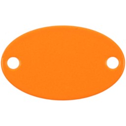 Шильдик металлический Alfa Oval, оранжевый неон