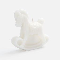 Свеча фигурная «Лошадка-качалка», белая