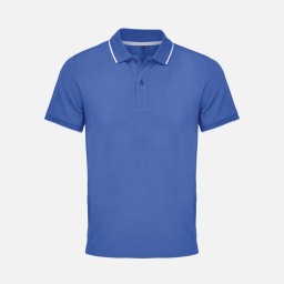 Рубашка поло унисекс Palermo, ярко-синяя с белым