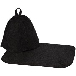 Набор для бани Heat Off с ковриком, черный