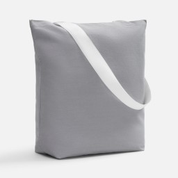 Шопер B5, серый с широкими белыми ручками