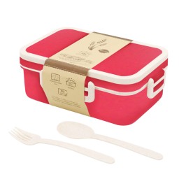 Ланчбокс (контейнер для еды) Inar из пшеничного волокна, красный.