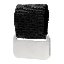 Металлический шильд с цветным ремешком (съёмный), Черный