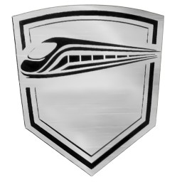 Шильд-наклейка поезд, серебро