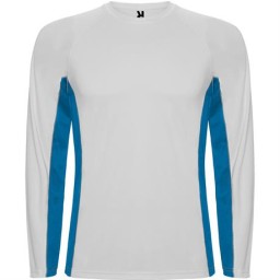 Спортивная футболка SHANGHAI L/S мужская, БЕЛЫЙ/КОРОЛЕВСКИЙ СИНИЙ S