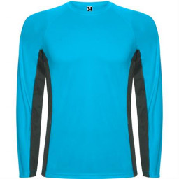 Спортивная футболка SHANGHAI L/S мужская, Бирюзовый/Темный графит