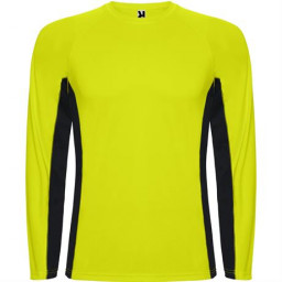 Спортивная футболка SHANGHAI L/S мужская, Флуоресцентный желтый/Черный