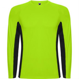 Спортивная футболка SHANGHAI L/S мужская, Флуоресцентный зеленый/Черный