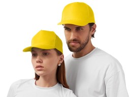 Бейсболка "Poly" 5-ти панельная 120 гр, желтый