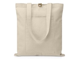 Сумка Clip из хлопка 340 г/м2 с застежкой из экокожи, натуральный