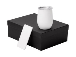 Подарочный набор с термокружкой и повербанком С1, 5000 mAh, белый