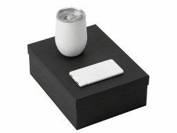 Подарочный набор с термокружкой и повербанком С1, 5000 mAh, белый