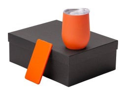 Подарочный набор с термокружкой и повербанком С1, 5000 mAh, оранжевый