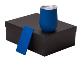 Подарочный набор с термокружкой и повербанком С1, 5000 mAh, синий