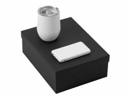 Подарочный набор с термокружкой и повербанком С2, 10000 mAh, белый