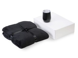 Подарочный набор «Dreamy hygge» 2.0 с пледом и термокружкой, черный