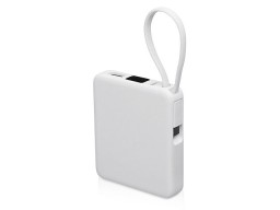 Внешний аккумулятор со встроенным кабелем USB-C «Дэнси», 5000 мАч, белый