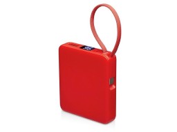 Внешний аккумулятор со встроенным кабелем USB-C «Дэнси», 5000 мАч, красный