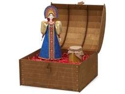 Подарочный набор: кукла фарфоровая, крем-мед, синий