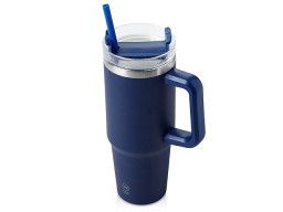 Термокружка «Крэнстон» с двойными стенками из переработанной нержавеющей стали, синий нейви