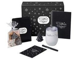 Подарочный набор c термокружкой, блокнотом, ручкой и свечкой, белый