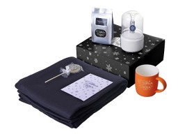 Подарочный набор с пледом, увлажнителем и кружкой, оранжевый