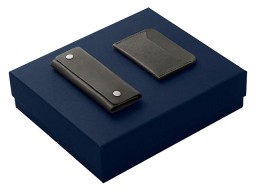 Подарочный набор Long River: картхолдер, ключница (без лого Long River), синяя коробка