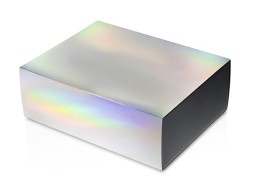 Подарочная коробка с голографическим шубером без печати "Aurora", XL, 300х235х105 мм.