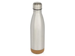 Бутылка для воды Cove из нержавеющей стали с двойными стенками и вакуумной изоляцией, объемом 500 мл, с пробковыми деталями - Matted silver