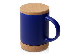 Кружка 450 мл с пробковым дном с крышкой "Корк & Бон", глубокий синий