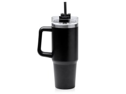 Термокружка «Крэнстон» с двойными стенками из переработанной нержавеющей стали, черный