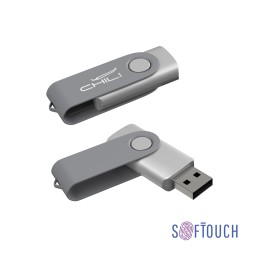Флеш-карта "Vostok", объем памяти 16Gb, покрытие soft touch, серый