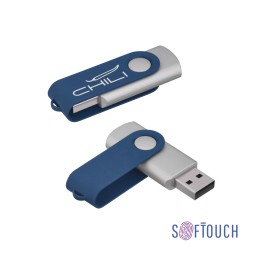 Флеш-карта "Vostok", объем памяти 16Gb, покрытие soft touch, темно-синий