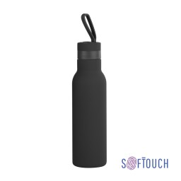 Бутылка для воды "Фитнес" 700 мл, покрытие soft touch, черный