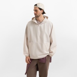 Ветровка (анорак) оверсайз унисекс Риссман (Rissman), бежевая