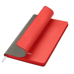 Ежедневник Latte soft touch недатированный, серый/красный
