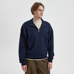 Толстовка на молнии унисекс FLOW, темно-синяя