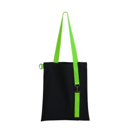 Шоппер Superbag black с ремувкой 4sb, чёрный с салатовым